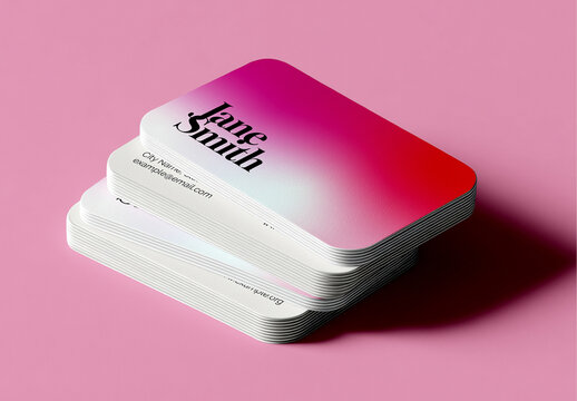 Stack of Business Cards Mockup