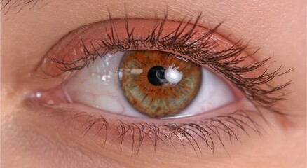 Close-up of a Beautiful Brown Eye.
