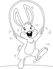 Cute Rabbit Coloring Page for Kids and Adults | Printable Bunny Line Art