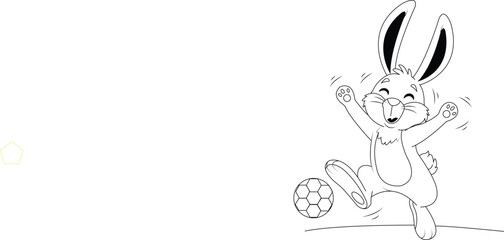 Cute Rabbit Coloring Page for Kids and Adults | Printable Bunny Line Art