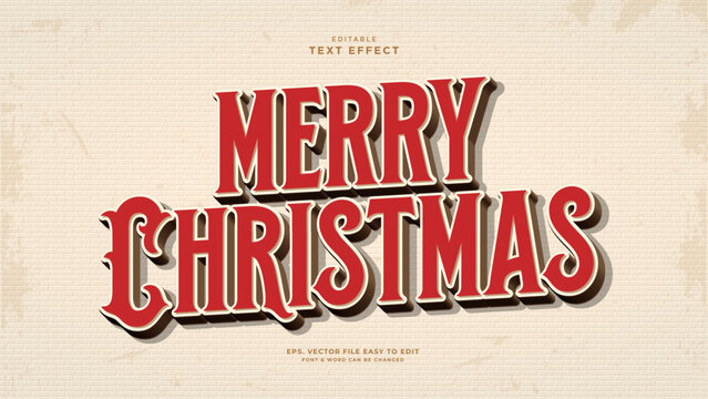 Merry christmas 3d style editable text effect