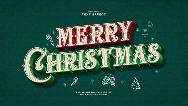 Christmas text effect vintage text style