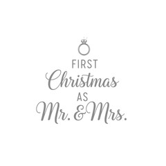 Festive first christmas as mr. & mrs. typography t-shirt design for newlyweds