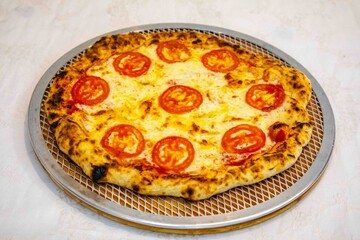 traditional artisanal Neapolitan pizza margherita, vera Neapolitan pizza