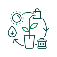 Obraz premium Eco Friendly Lifestyle Icon Set Monoline Design