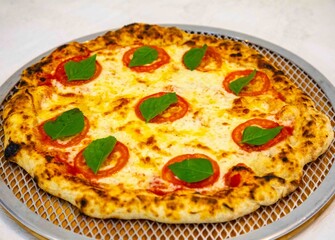traditional artisanal Neapolitan pizza margherita, vera Neapolitan pizza