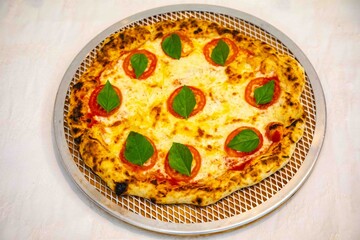 traditional artisanal Neapolitan pizza margherita, vera Neapolitan pizza