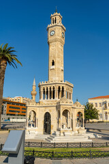 Obraz premium Located in Konak Square, the Izmir Clock Tower is a historical symbol of the city. Built in 1901 during the Ottoman period.
