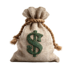 Bag with money isolated on transparent background 