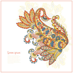 Isolated traditional Asian element Paisley. Traditional colorful paisley vector pattern. Pattern for textile design or fabrics. Fashionable design