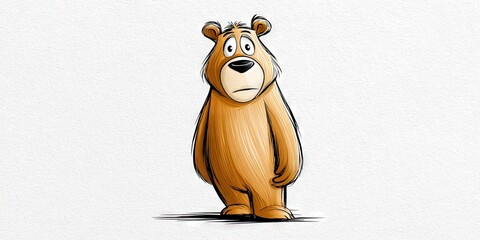 comical line drawing of bear