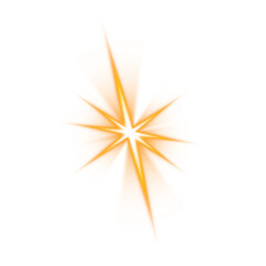 Orange star light effect on transparent background
