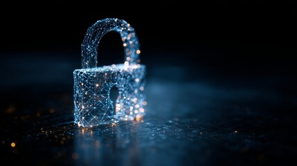 Cybersecurity lock glowing on dark circuit board background for digital protection concepts and futuristic technology innovation, safety first