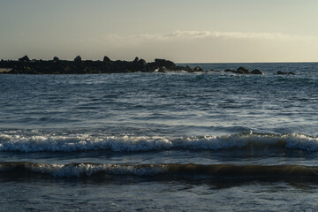 Sunset at the beach of Santa Cruz de Tenerife, Canary Islands, Spain