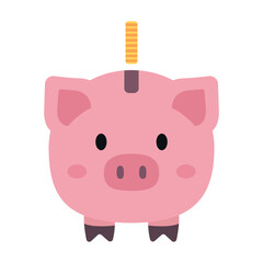 Piggy bank. Vector flat illustration