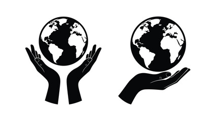Hands cradling the world representing care protection and global responsibility