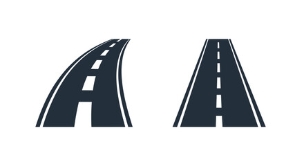Two stylized road pathways one curving and one straight ahead © MALA