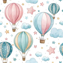 Fotobehang Luchtballon hot air balloon background vector illustration  © Uzair