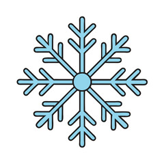 Isolated blue snowflake vector illustration for winter holiday season christmas design element