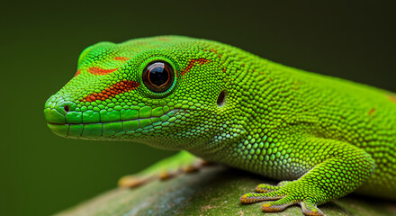 Fototapeta premium Day Gecko Skin Reflection- Phelsuma madagascariensis