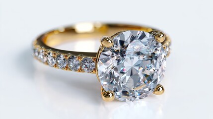 jewelry ring with diamonds isolated on transparent background