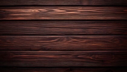 Obraz premium Dark brown wood planks with visible grain and texture.