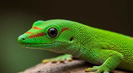 Fototapeta premium Day Gecko Skin Reflection- Phelsuma madagascariensis