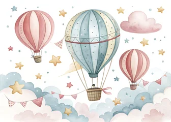 Papier peint photo Montgolfière hot air balloon background vector illustration  © Uzair