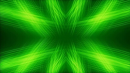 Abstract neon green lines rotate and scale on a dark background with emerald and lime tones, creating a futuristic and hypnotic visual loop. Concept of digital energy and virtual design aesthetics - Powered by Adobe