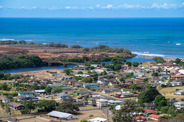 Waimea River and the Historic town of Waimea. The first Europeans to reach Hawaii landed in Waimea in 1778. Waimea is located on the southwest side of the island of Kauai, Hawaii. 