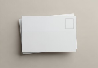 Stack of Blank Postcards on Neutral Beige Background &ndash; Minimalist Stationery Mockup for Invitations, Messages, or Branding
