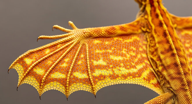 Flying Dragon Lizard Wing Detail-Draco volans