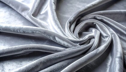 Silvery gray fabric in soft swirling folds