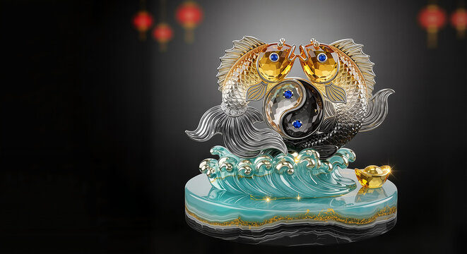 Crystal and semi-precious stone Chinese totems and amulets for Lunar New Year