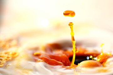 Mixture of fresh milk and black tea