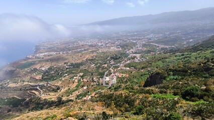 Obraz premium Aerial view of Los Realejos from Mirador El Lance, Icod el Alto, Tenerife, Canary Islands, Spain