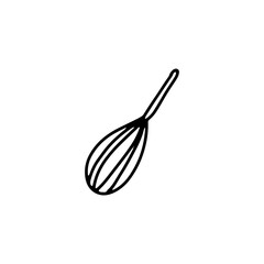 Hand Drawn Outline Vector Illustration of Kitchen Whisk for Baking and Food Prep