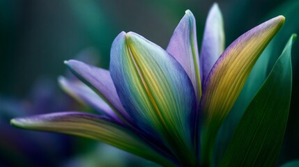Fototapeta premium Closeup multicolored lily petals