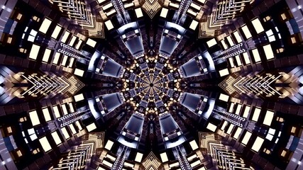 Tunnel video vj loop screensaver creating a seamless visual experience in an abstract geometric pattern with vibrant colors - Powered by Adobe