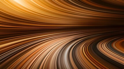 The image showcases an abstract background of swirling, parallel lines in shades of brown and gold hues, creating a dynamic and flowing visual effect with depth.