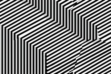 Interlocking Diagonal Stripes Creating Optical Illusion in Bold Geometric Black White Pattern Design