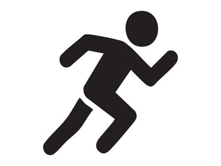 Black silhouette of running person isolated on white background. concept of fitness, sport, athletic movement, icon, logo, design element, active lifestyle, exercise.