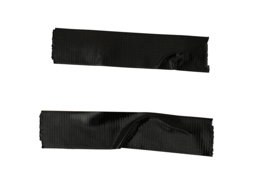 adhesive black tape PNG isolated on transparent background, Set of different black sticky tapes isolated on a white background - Powered by Adobe