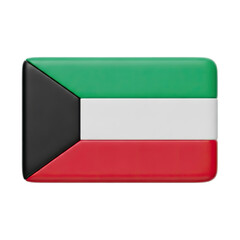 Embossed Kuwait Flag With Vibrant Green White Black And Red Stripes Displayed On A Soft Gradient Background With Subtle Lighting Enhancing Its