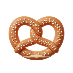 Golden Brown Baked Pretzel with Coarse Salt Crystals Sprinkled Abundantly on its Surface with a Soft Golden Glow Highlighting its Twisted Shape and