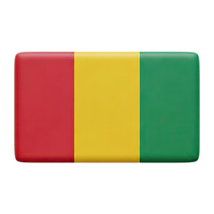 Guinea Flag Embossed Rectangular Emblem with Subtle Shadow Effect and Soft Gradient Background Symbolizing National Pride and Patriotism Rendered in