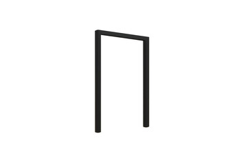 Minimalist black door frame, presenting abstract archway creating concept of portal, entrance or opportunity