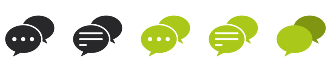 green speech bubble icon symbol Chat message icons - comment icon speech bubble symbol Chat message icons - talk message Bubble chat icon. web vector icon collection set