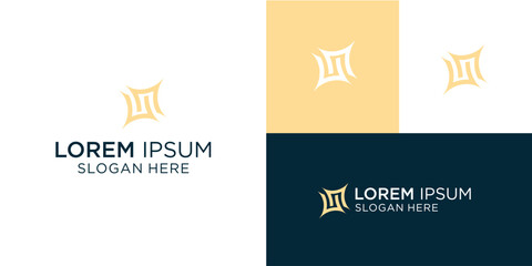 Elegant abstract logo design template perfect for modern brand identity, golden geometric shape for luxury company, stylish emblem for creative agency, sophisticated branding solution