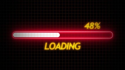 Abstract loading icon animation . Loading bar and percentage Futuristic progress loading bar 0-100. neon loading bar. abstract beautiful loading icon , processing ,downloading , glowing .4k - Powered by Adobe